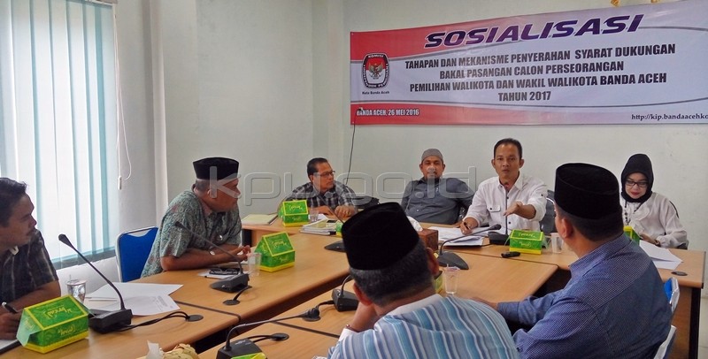 KIP Banda Aceh Gelar Sosialisasi Penyerahan Syarat Dukungan Bakal Pasangan Calon