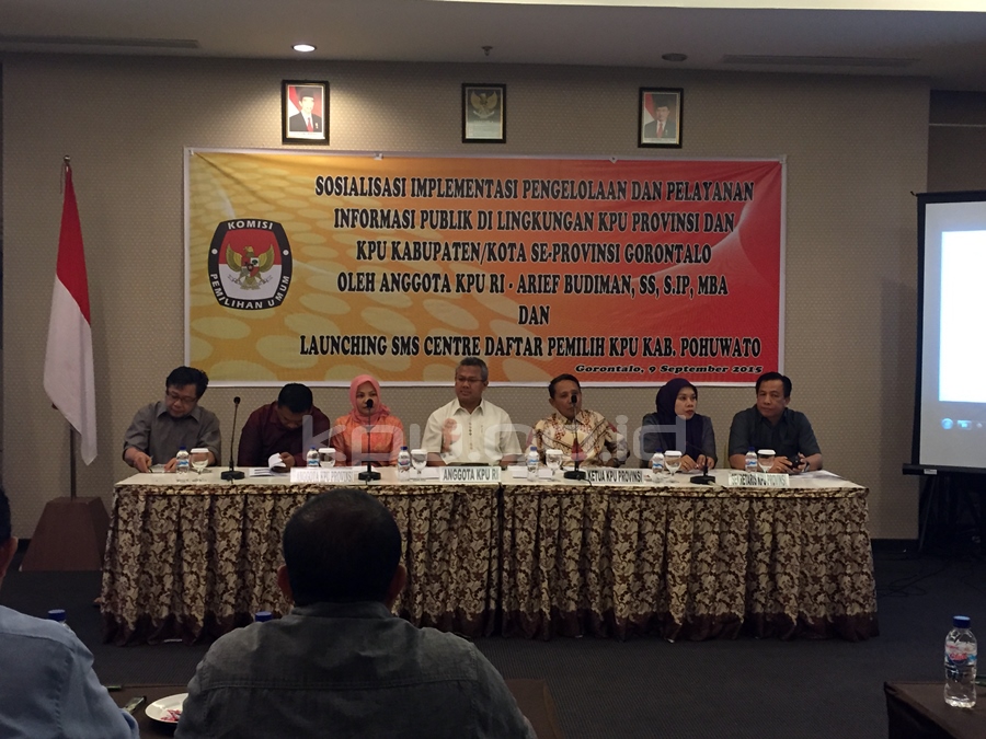 KPU Provinsi Gorontalo Gelar Sosialisasi Pengelolaan dan Pelayanan Informasi
