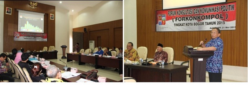 KETUA KPU KOTA BOGOR MENJADI NARASUMBER DALAM FORUM KONSULTASI DAN KOMUNIKASI POLITIK TINGKAT KOTA BOGOR