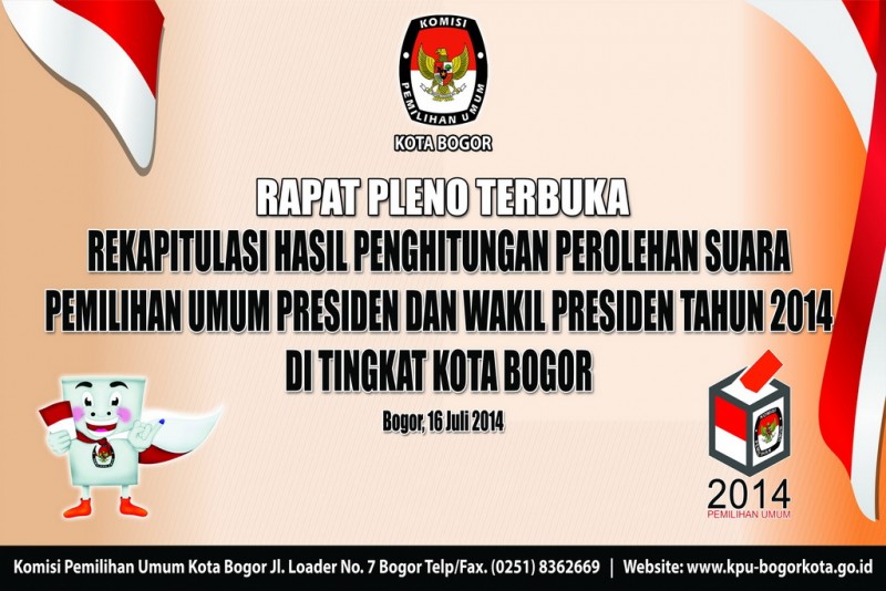 Rekapitulasi Hasil Penghitungan Suara Pilpres 2014 Tingkat Kota Bogor