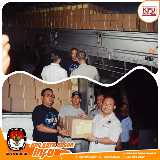 Surat Suara DPR RI, DPRD Provinsi dan DPRD Kota Tiba di KPU Kota Bogor