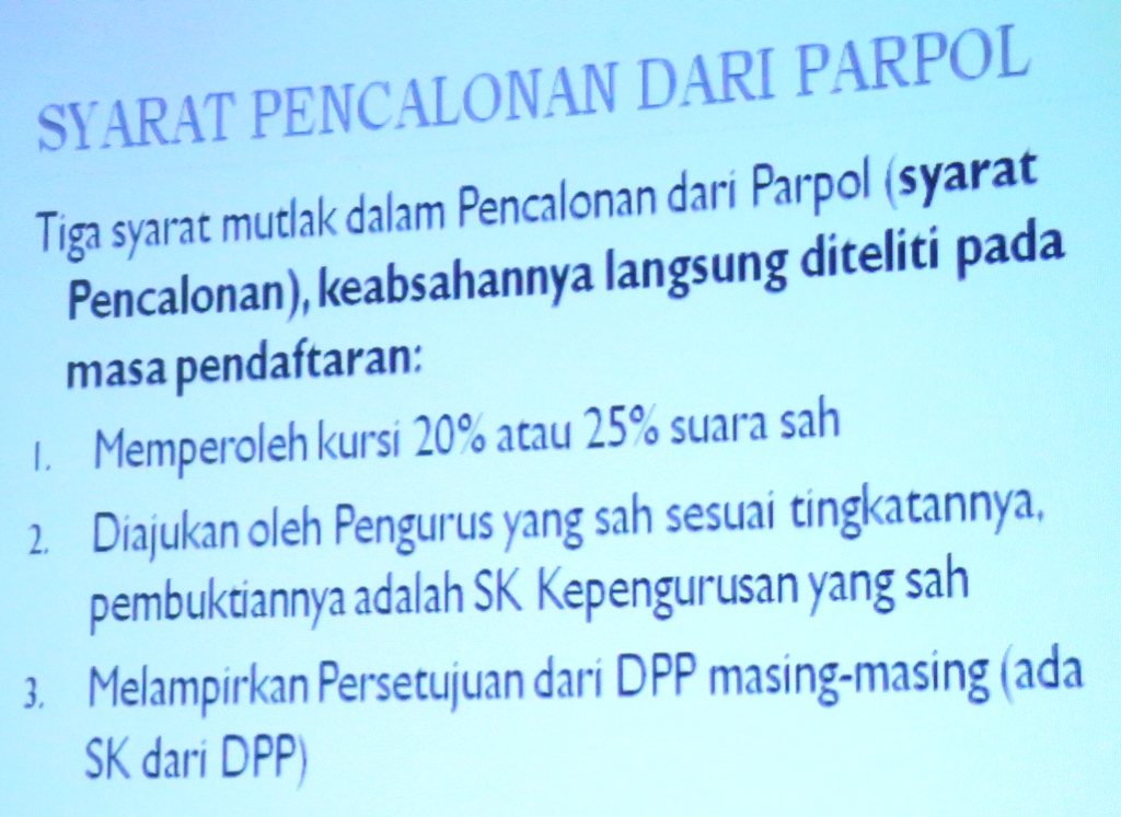 Tiga Persyaratan Yang Wajib Dipenuhi Calon Kepala Daerah Saat Pendaftaran